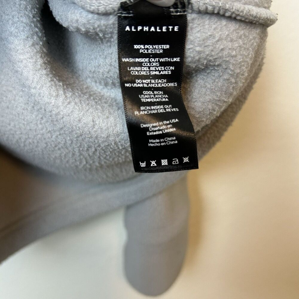 Alphalete Hoodie Men’s Medium Gray Sherpa Pullover Cozy Gym Workout Lounge - Picture 6 of 12